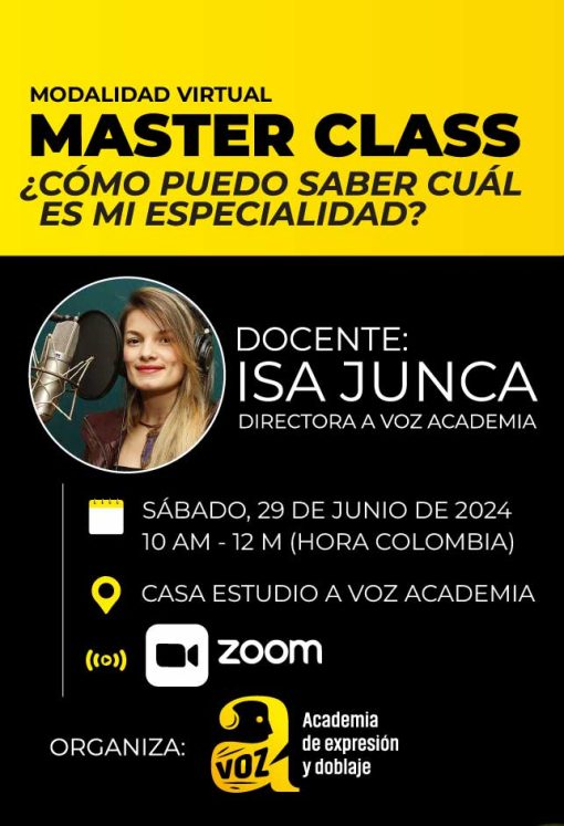 Master Class con Isa Junca: ¿Cómo puedo saber cuál es mi especialidad? - Online